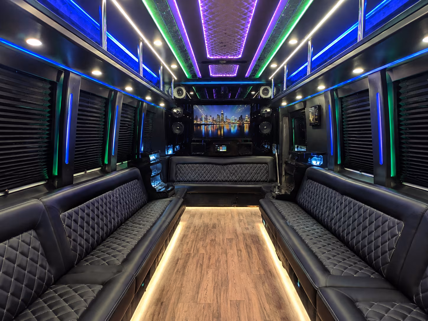 reno 25 passenger party bus interior