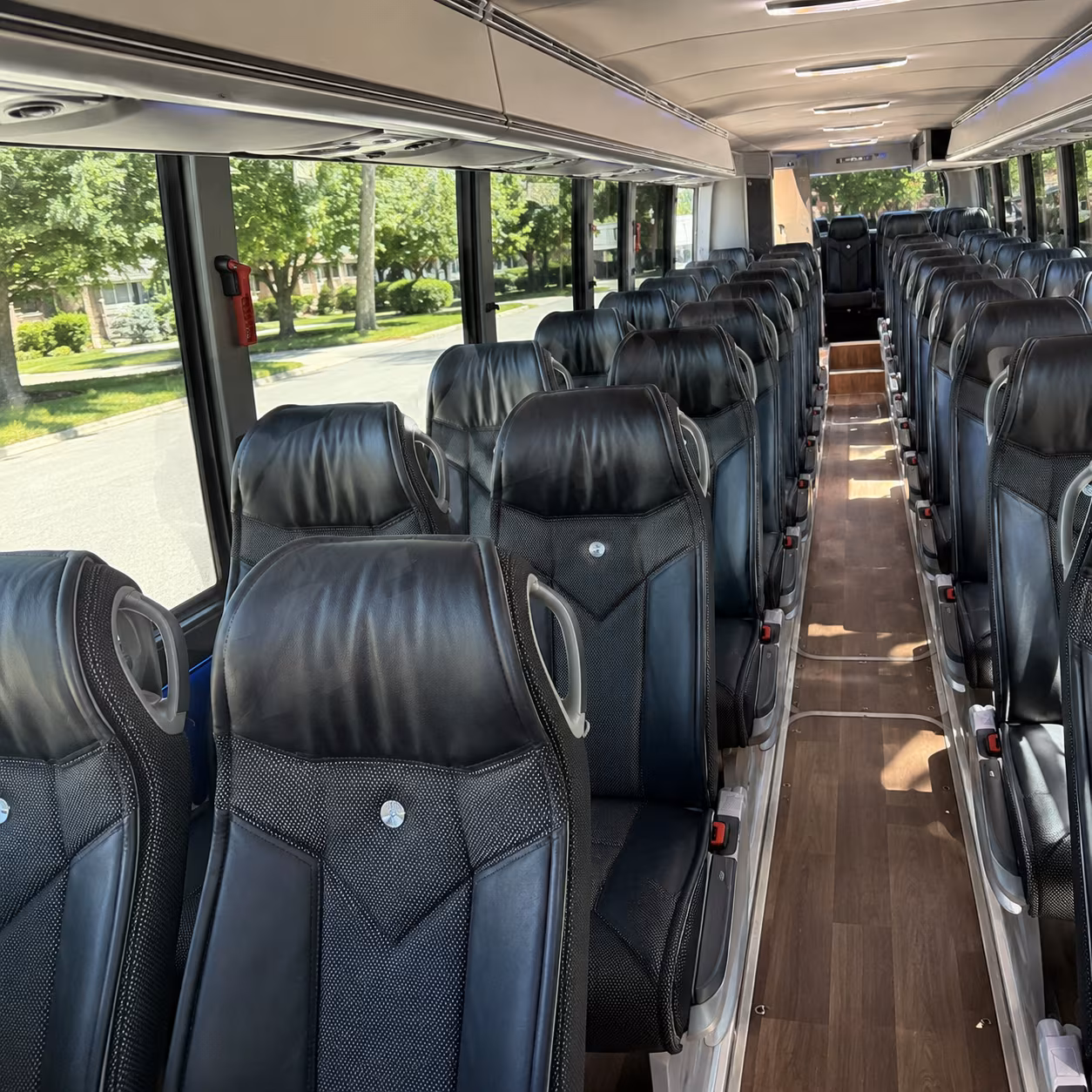 reno 40 passenger charter bus inside