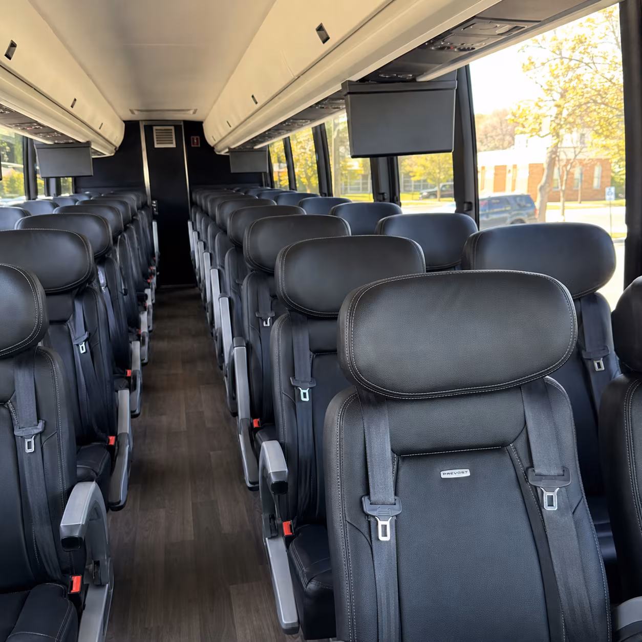 reno 45 passenger charter bus inside
