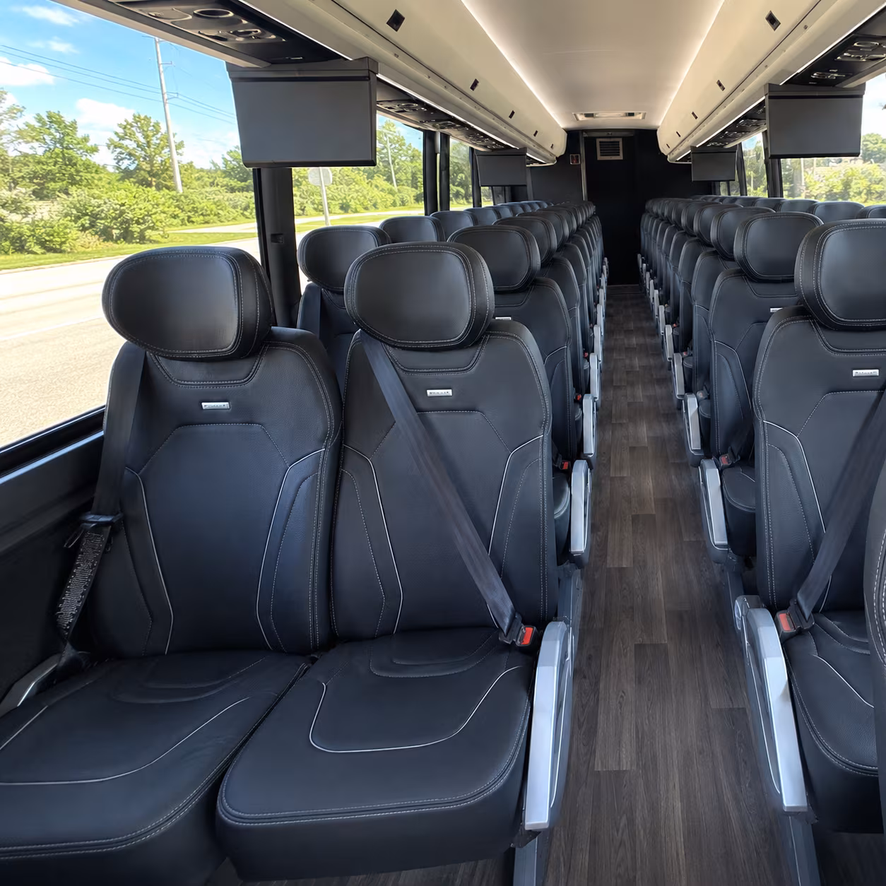 reno 47 passenger charter bus inside